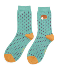 Embroidered Hedgehog Socks